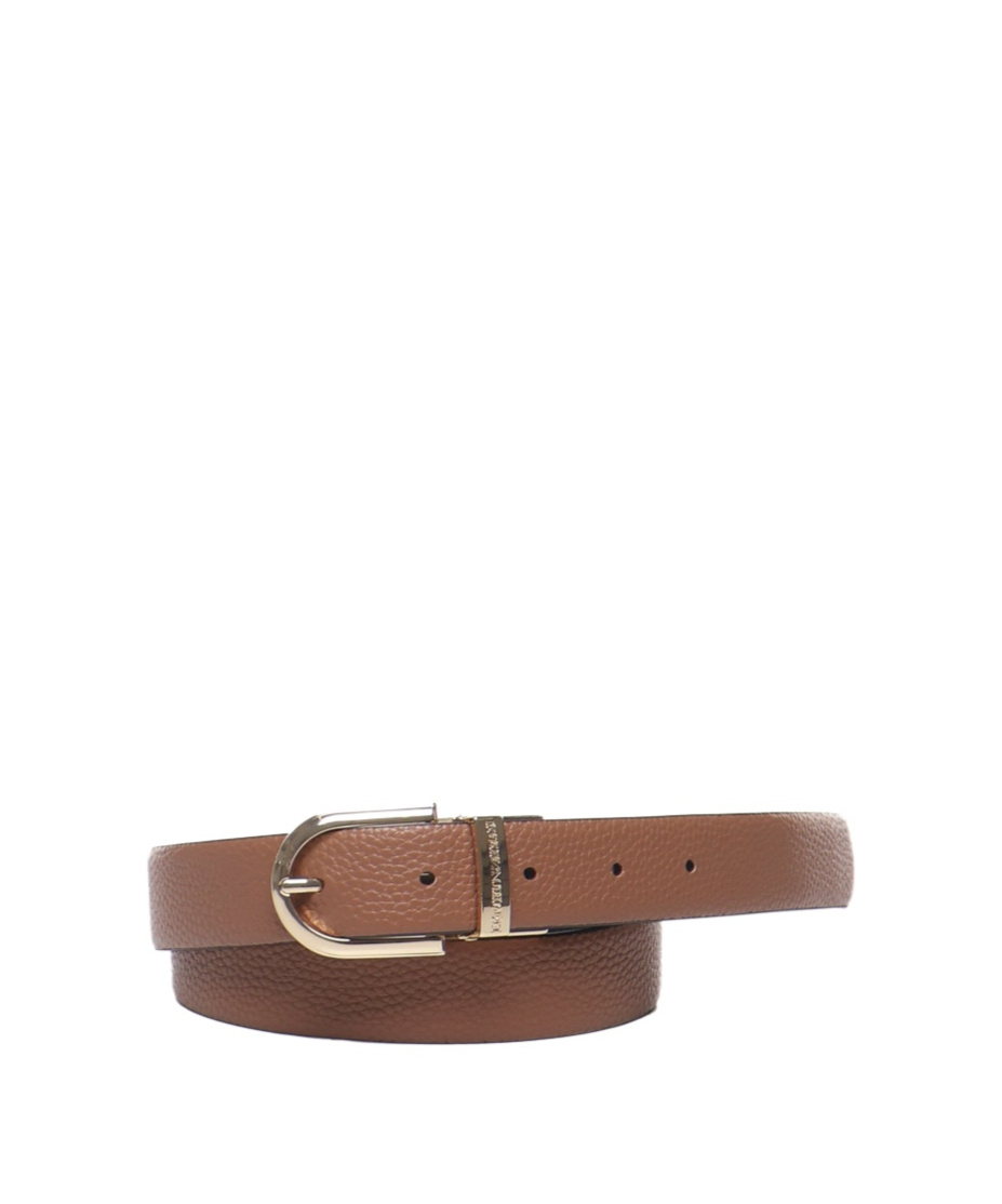 Emporio Armani Buckle-detail Leather Belt In Brown