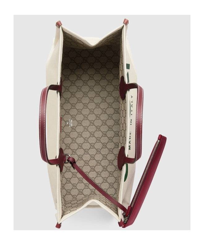Gucci Large -print Tote Bag In White