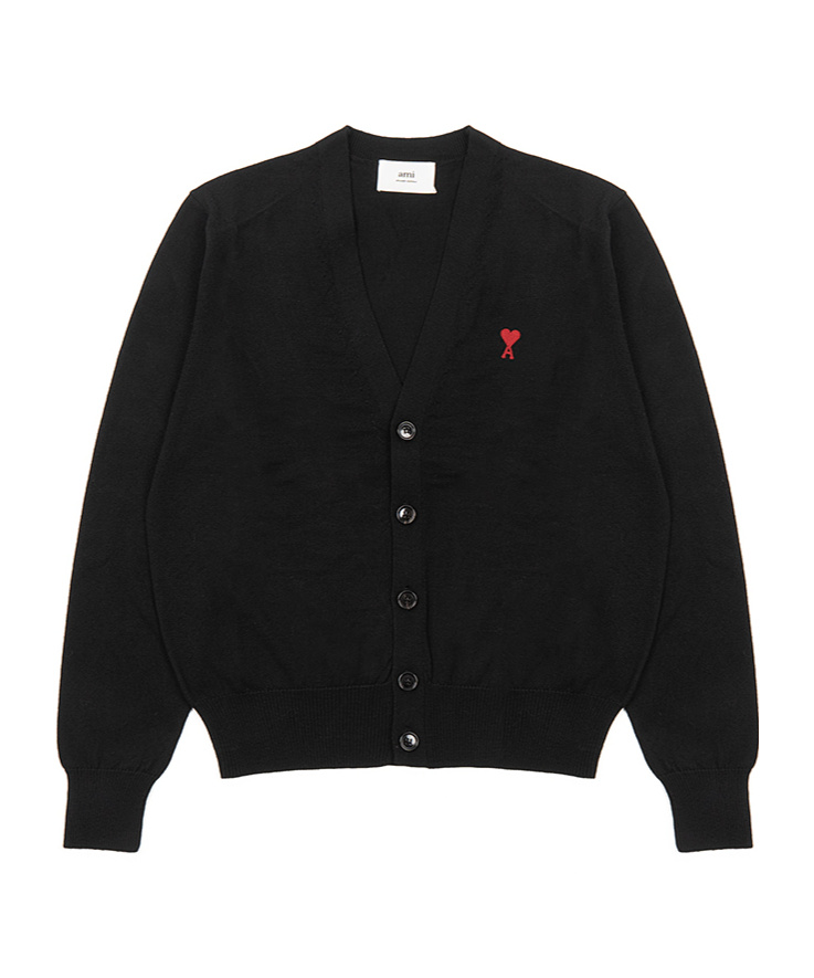 Ami Alexandre Mattiussi Ami Paris Ami Paris De Coeur Cardigan In Black