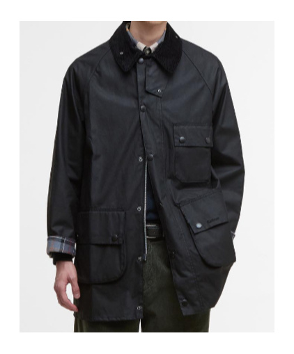 Barbour Oversized Solway Waxed Jacket In Black
