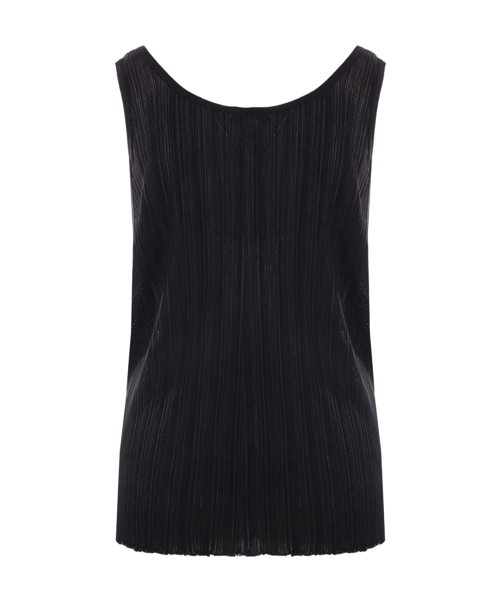 Alaïa Scoop-neck Pleated Tank Top In Black