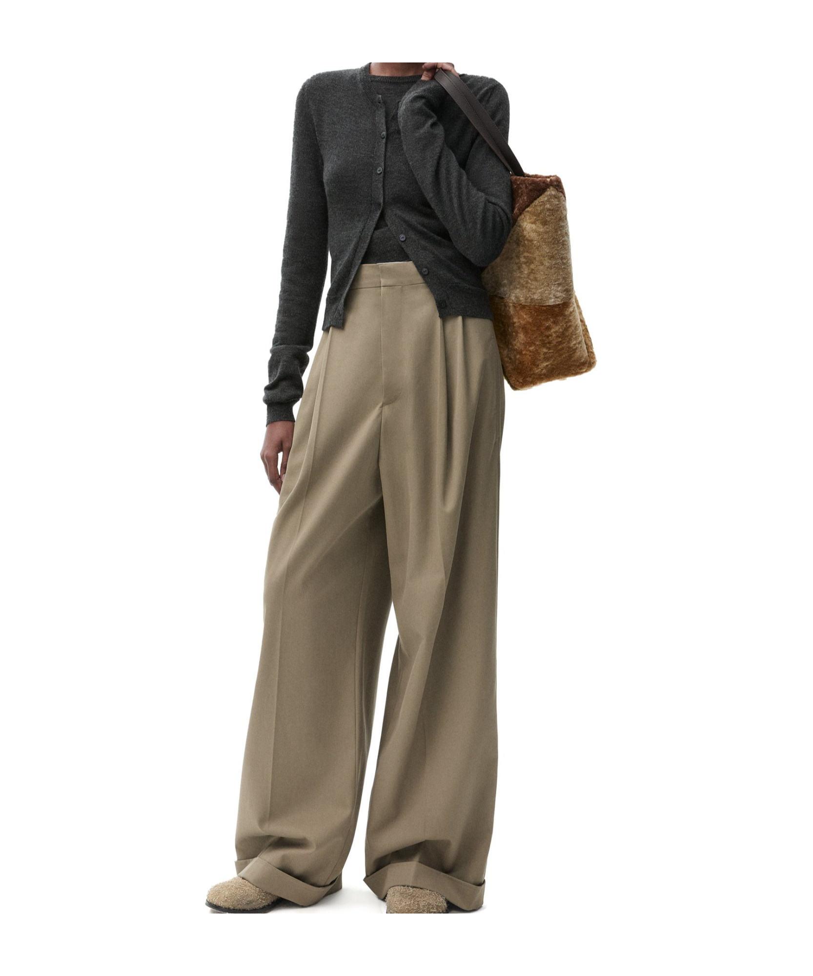 Loewe Cashmere And Silk Pendant Cardigan In Black