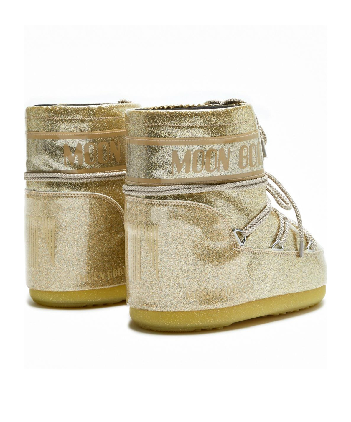 Moon Boot Metallic Boots In Nude