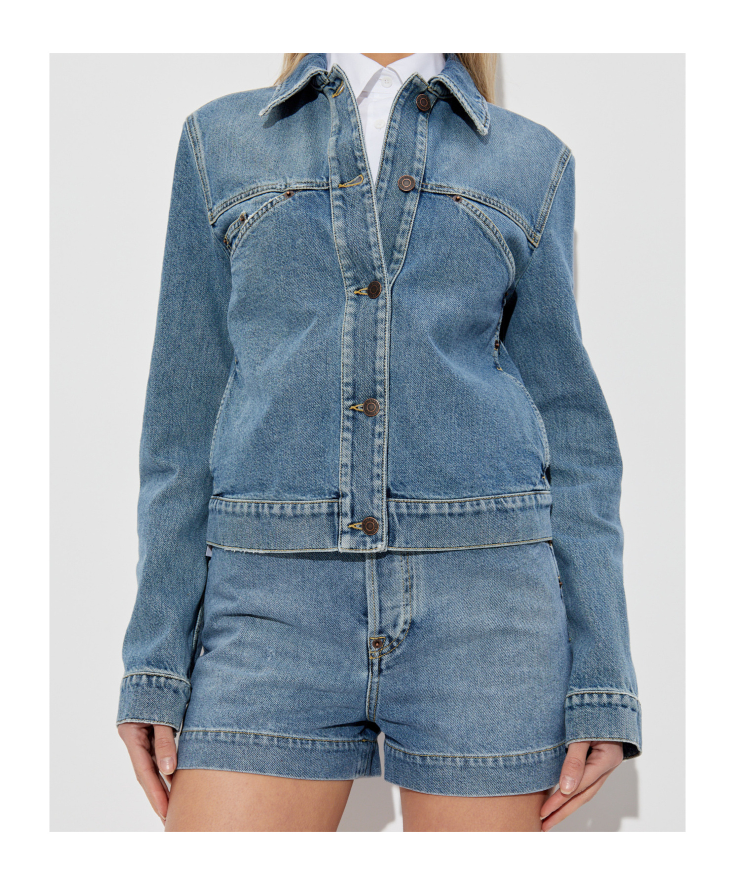 Moschino Buttoned Denim Jacket In Blue