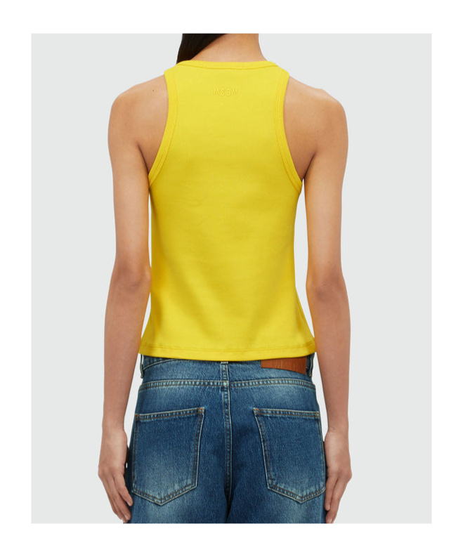 Msgm Top With Maxi Paillettes In Yellow