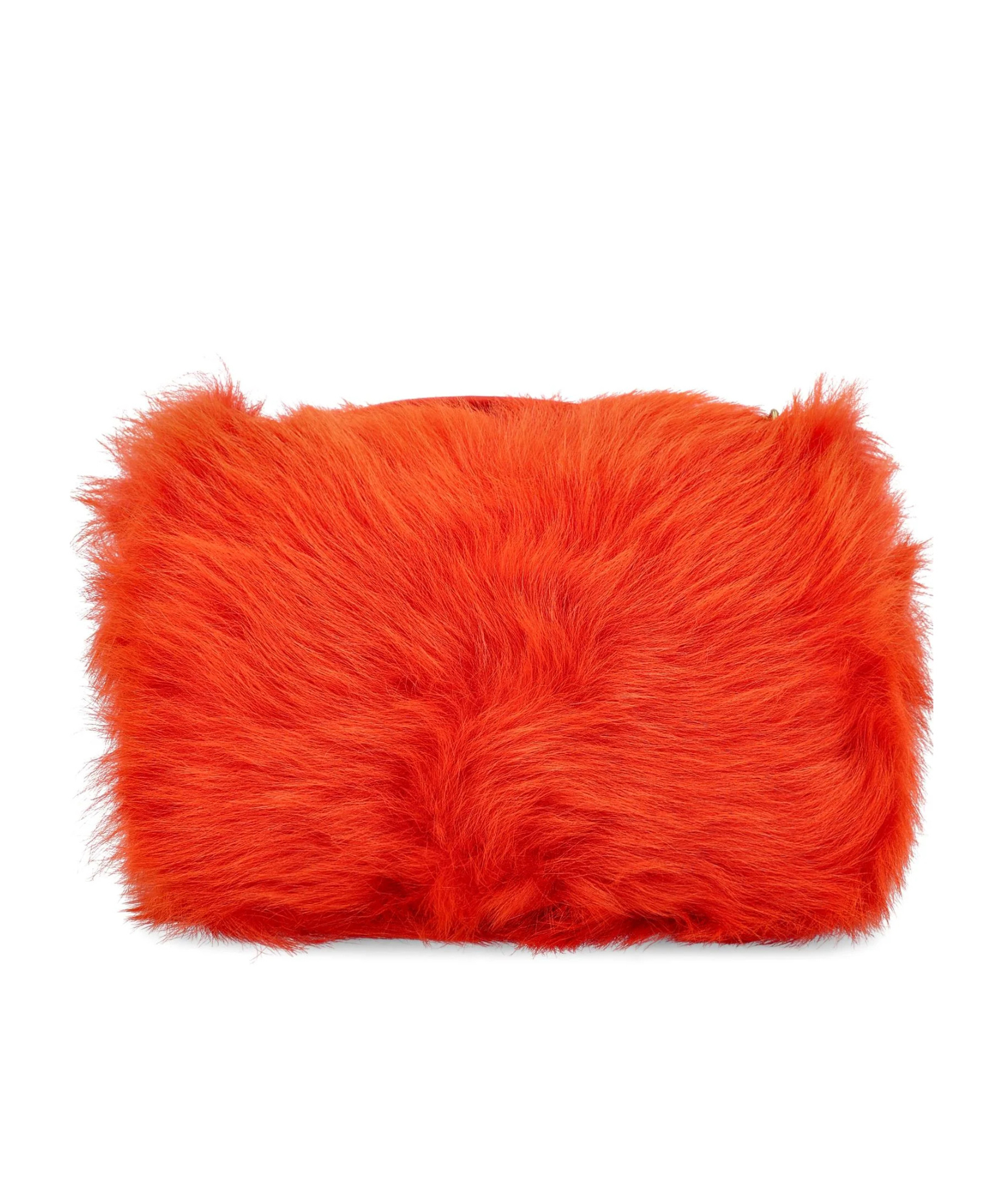 Saint Laurent Plush Shoulder Bag In Red