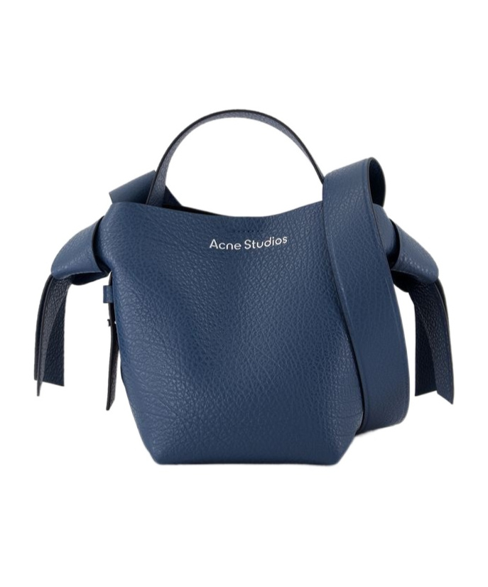 Acne Studios Letter Detail Shoulder Bag In Blue