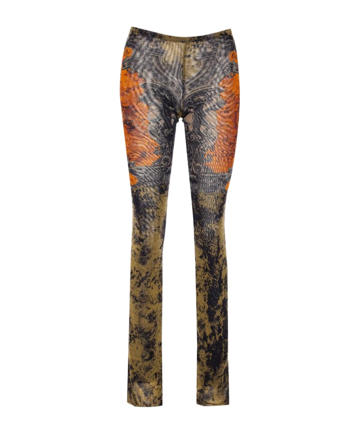 Jean Paul Gaultier Women The Medaillon Print Mesh Trousers In Multi