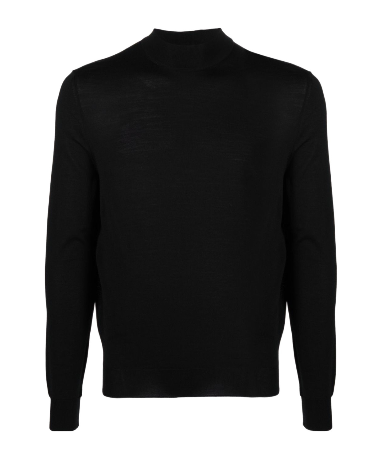Drumohr High Neck Merino Wool Sweater In Black