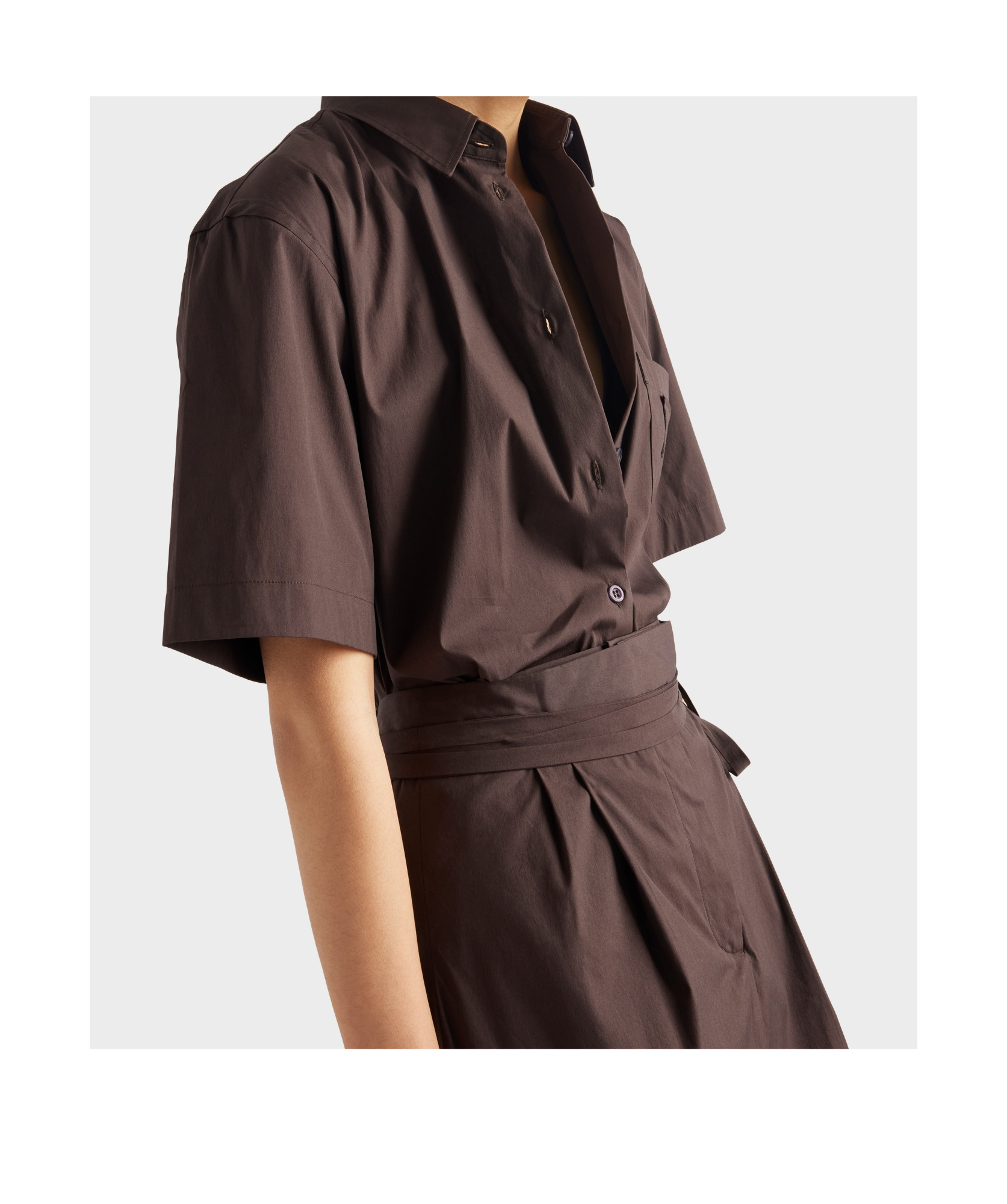Shop Prada Short-sleeved Stretch Poplin Shirt
