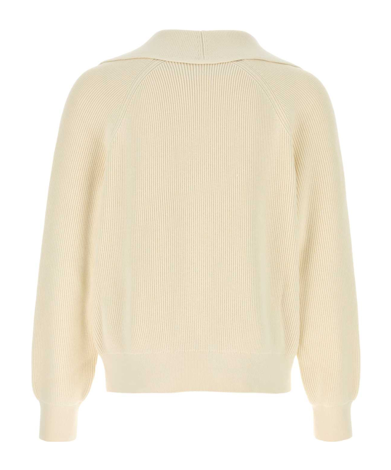 Bottega Veneta Maglione In Misto Cotone Crema Uomo In Chalk Color