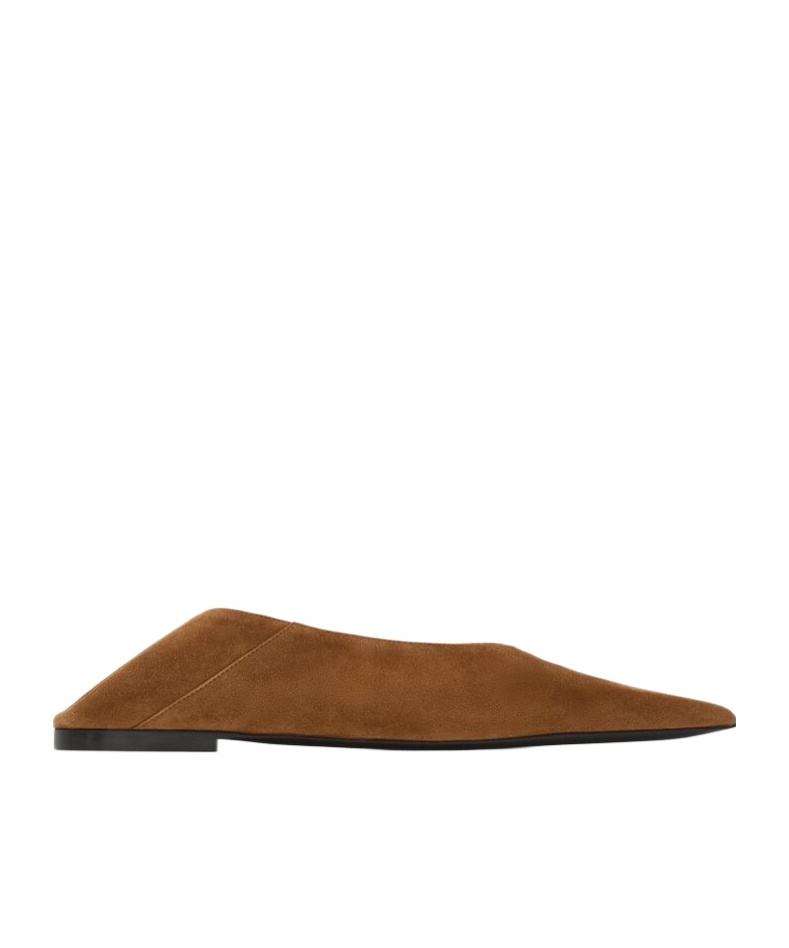 Saint Laurent Nour Slippers In Suede In Brown