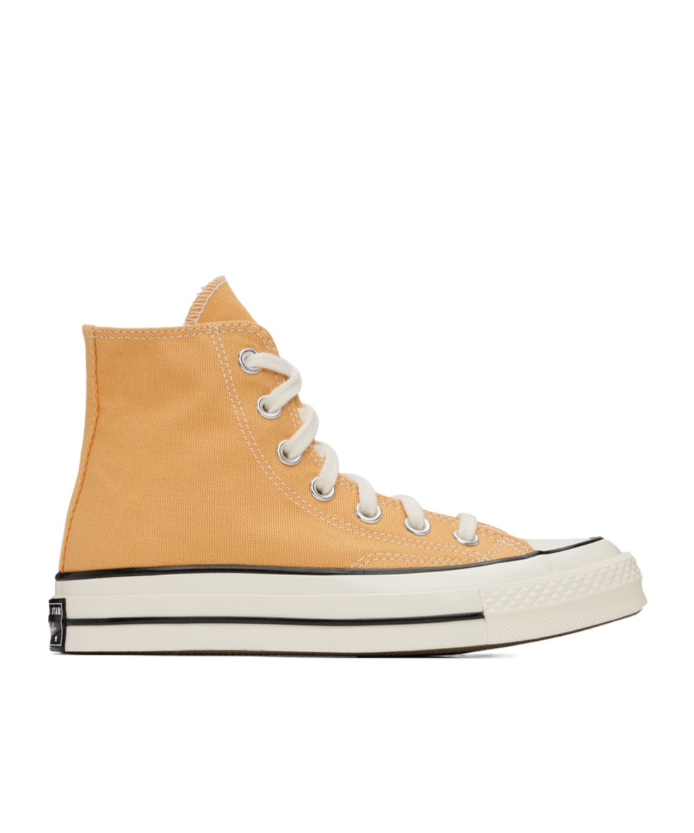 Converse Round Head Strapped High-top Casual Sneakers In Yellow