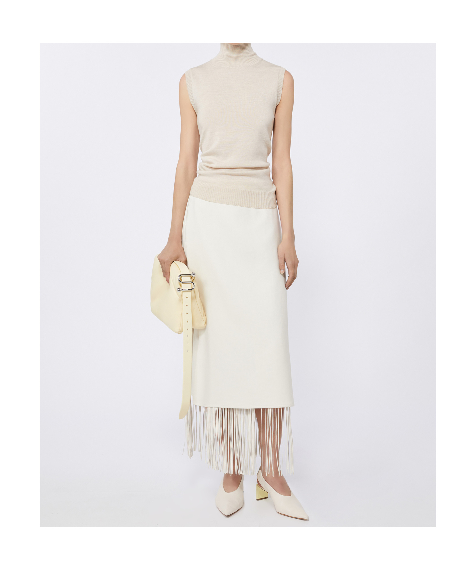 Sportmax Fringed Skirt In Neutral