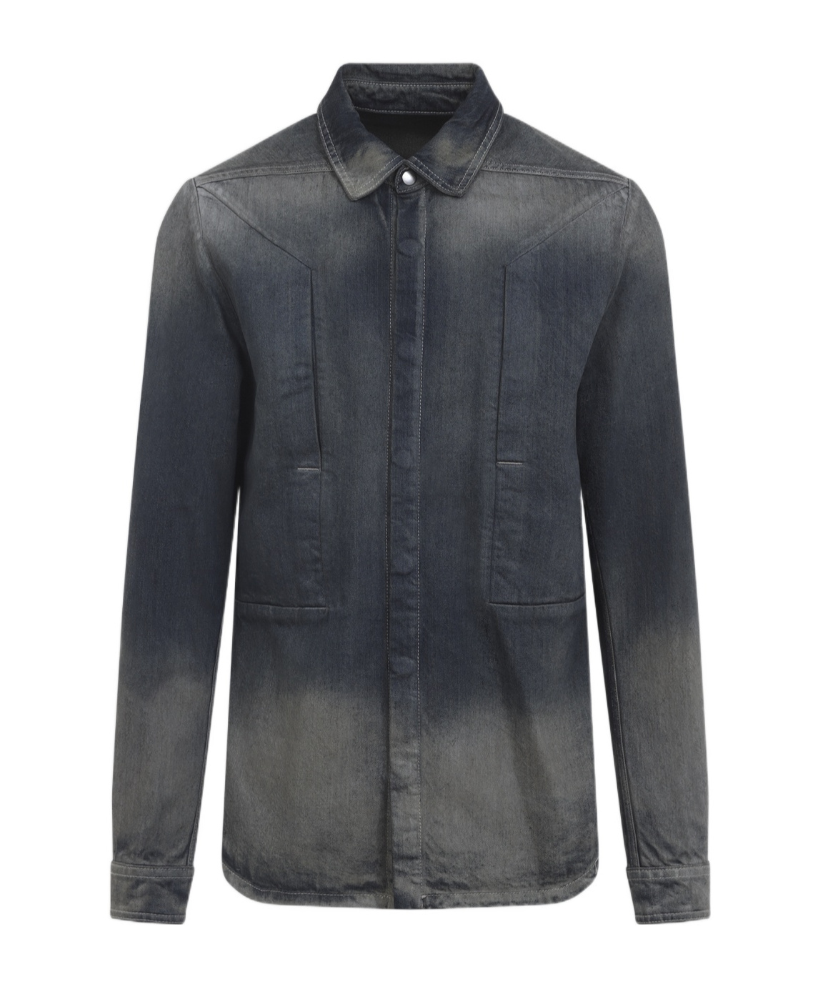 Rick Owens Fogpocket Long Sleeve Outer Shirt In Black