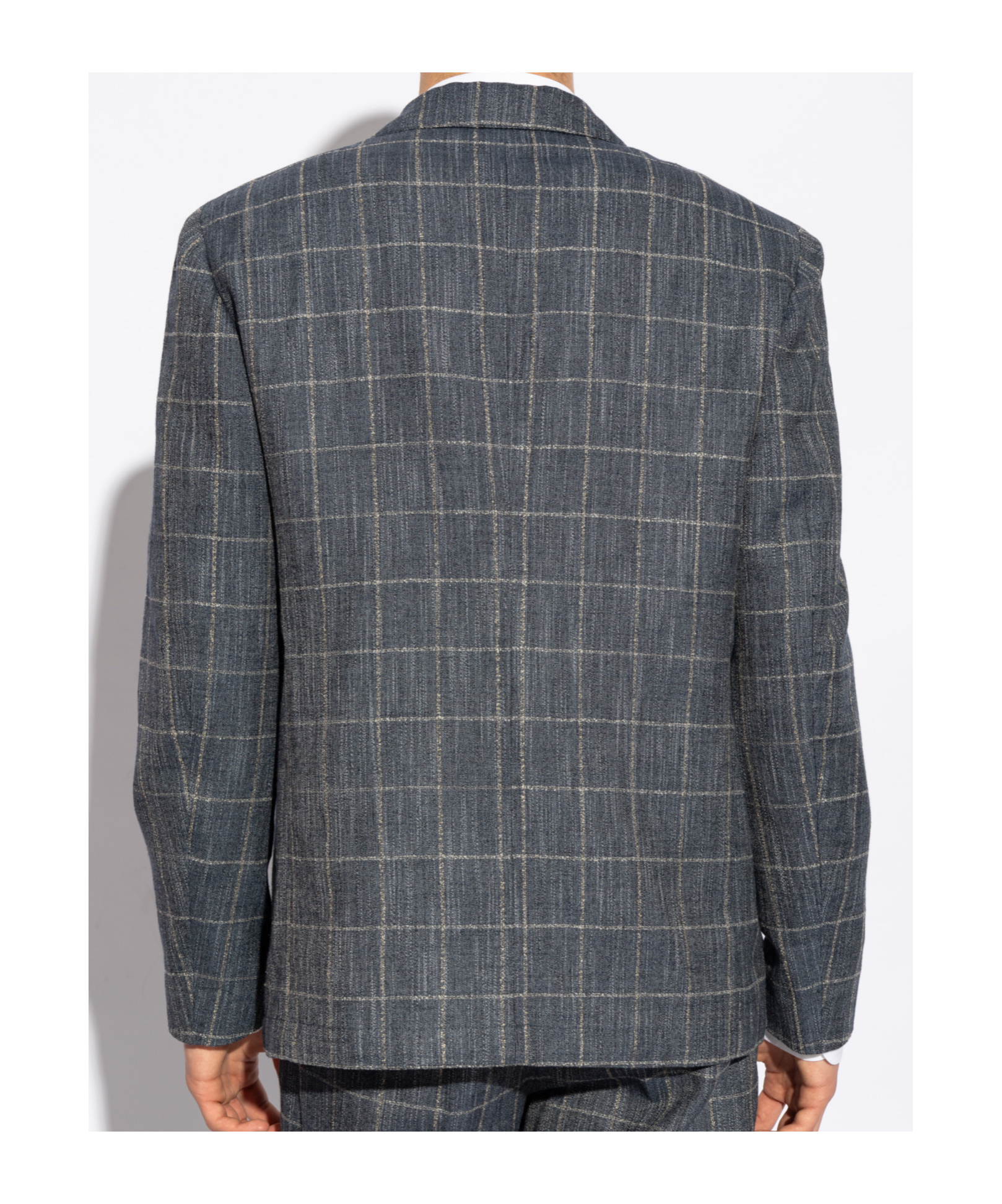 Etro Single-breasted Checked Jacket In Black
