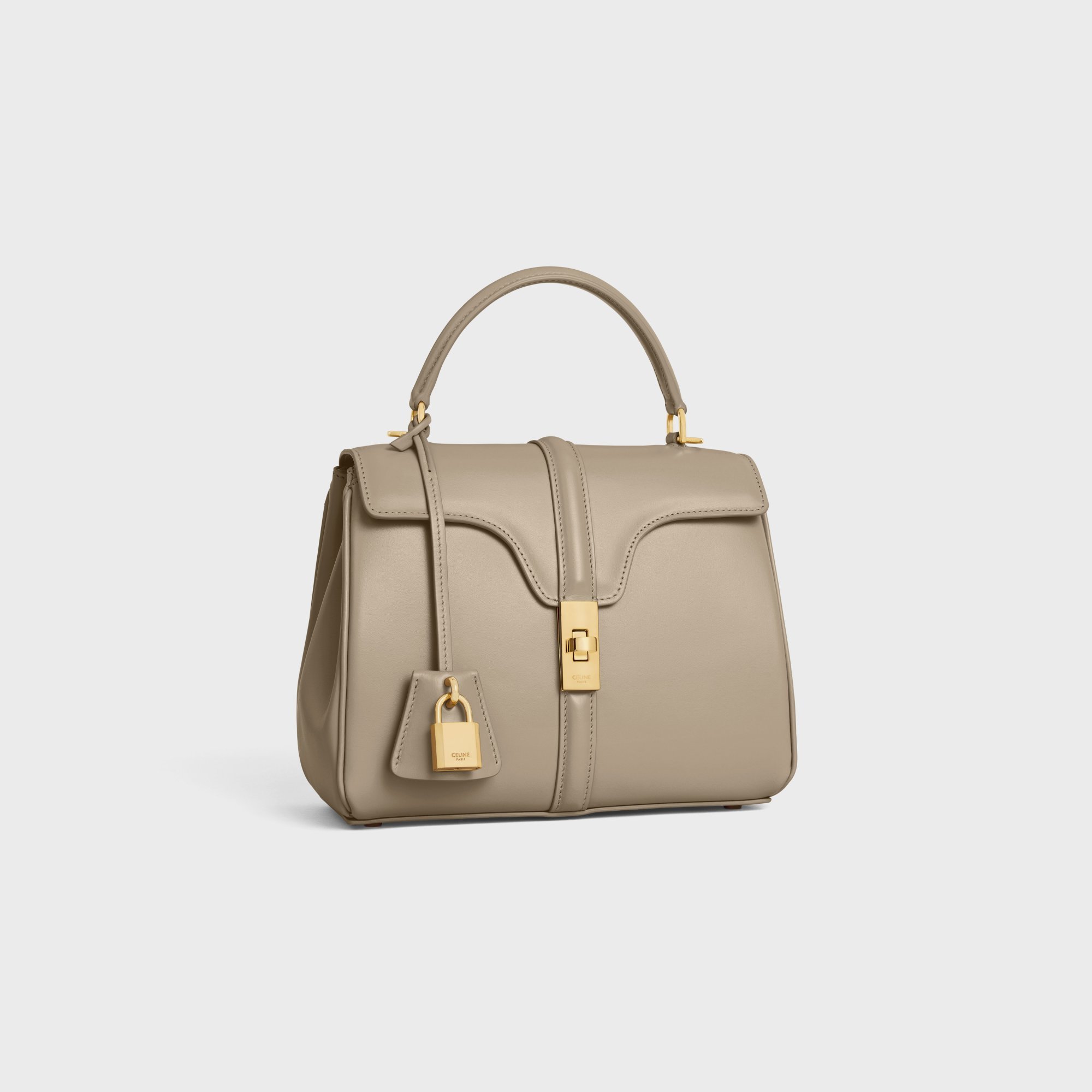 Celine Small 16 Bag In Satinated Calfskin In Brown