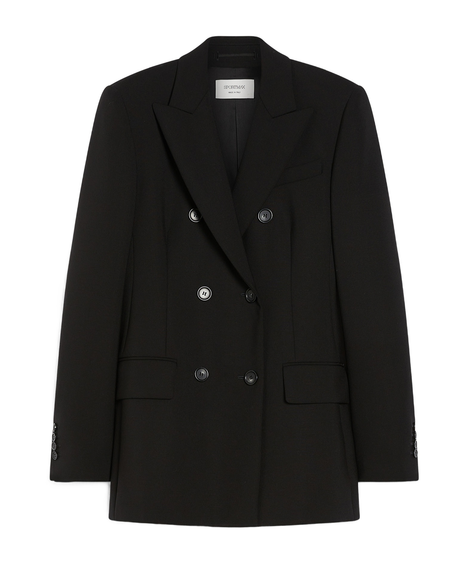 Sportmax Double-breasted Wool Suit In Black
