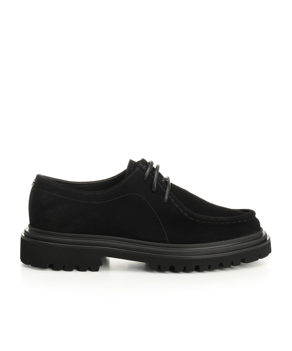 Dolce & Gabbana Polished Derby Shoes In Calf Leather In Black