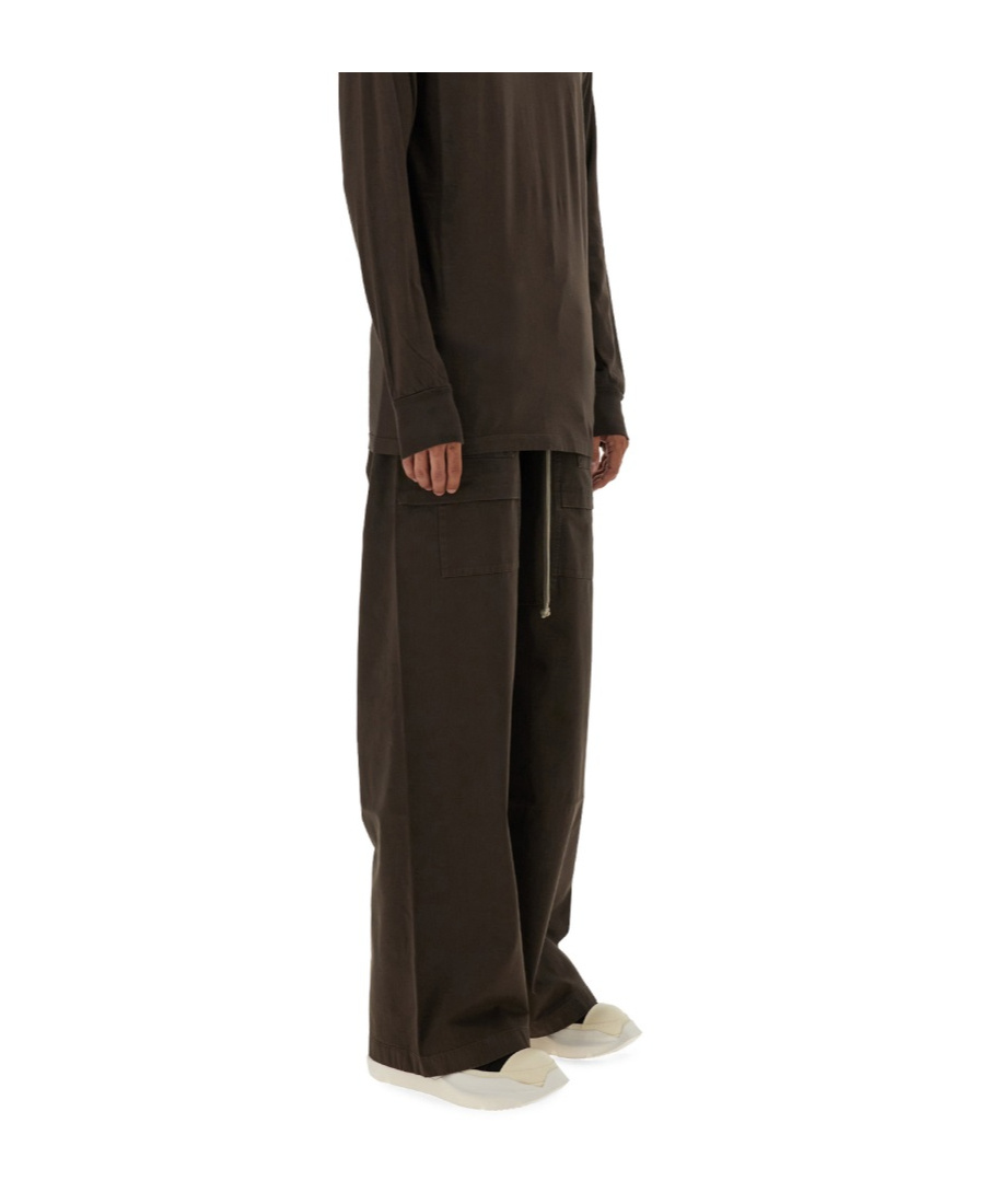 Rick Owens Drkshdw Wide Leg Cargo Trousers Full Length In Black