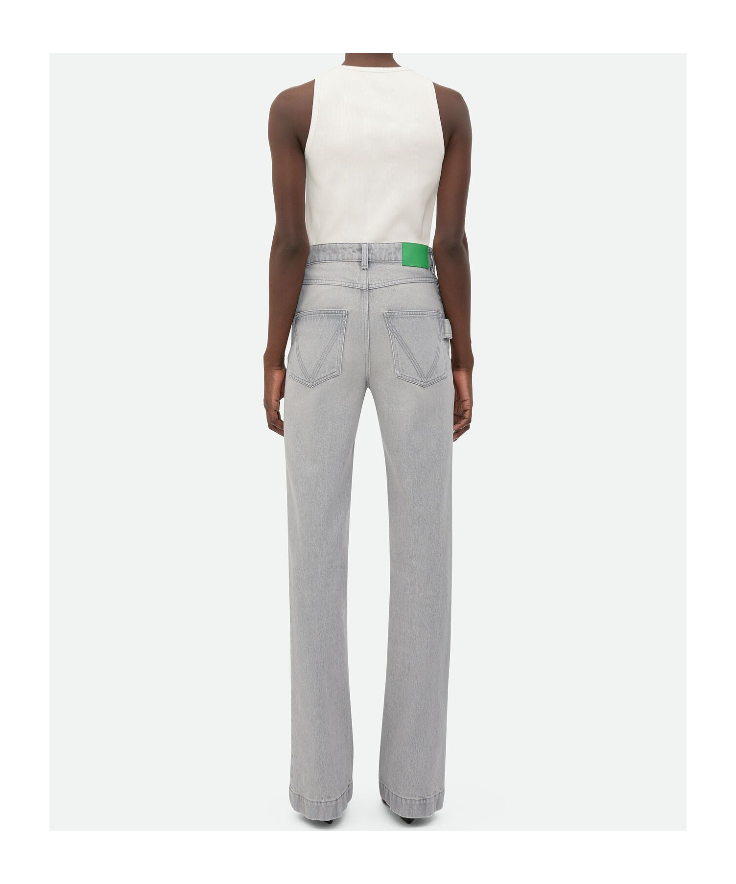 Bottega Veneta Washed Flared Jeans In Gray