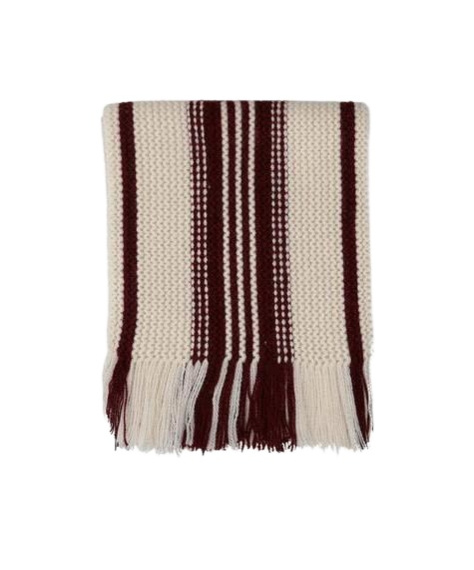 Dior Fringed Scarf In Brown