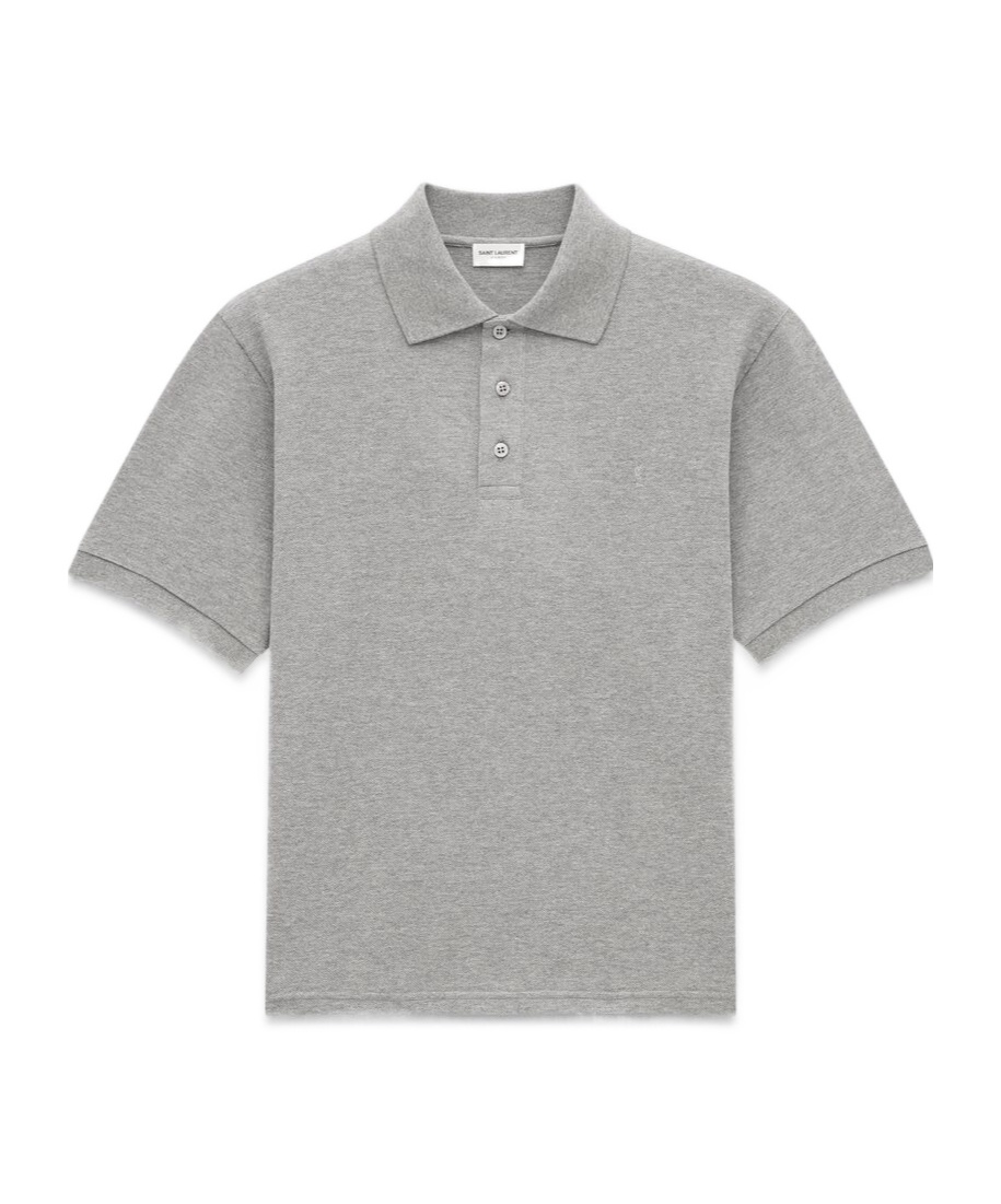 Saint Laurent Piqué-weave Polo Shirt In Multicolor