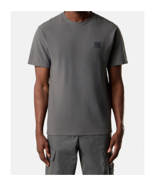 Stone Island Slim-fit T-shirtwith Compass Logo Patch In Gray
