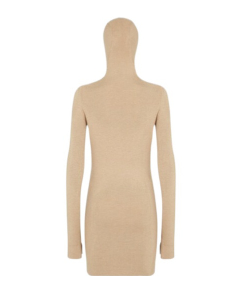 Fendi Beige Wool And Silk Dress In Nude