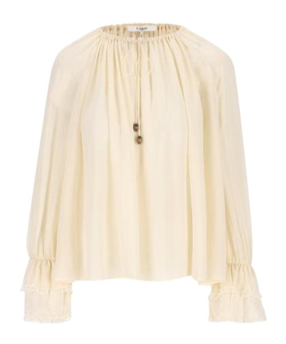 Shop Chloé Long-sleeved Blouse In Nude