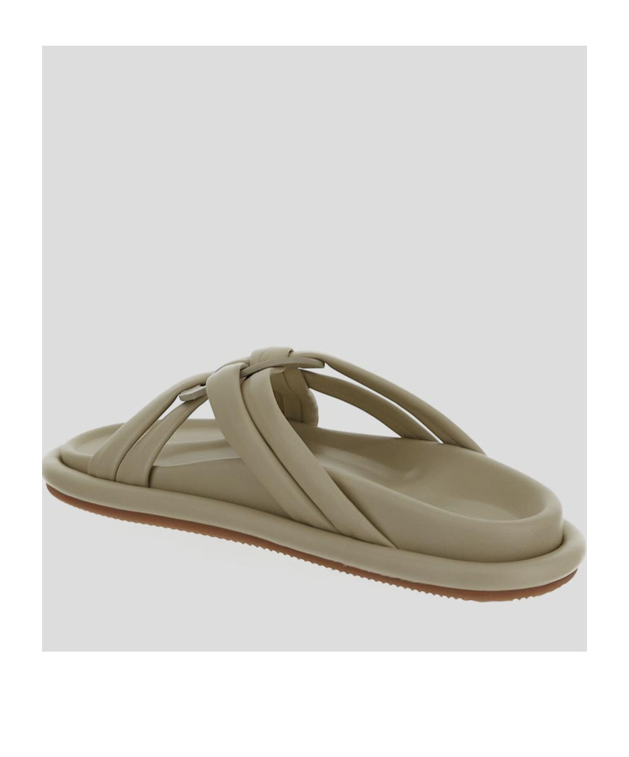 MONCLER BELL SOFT LEATHER SLIDERS