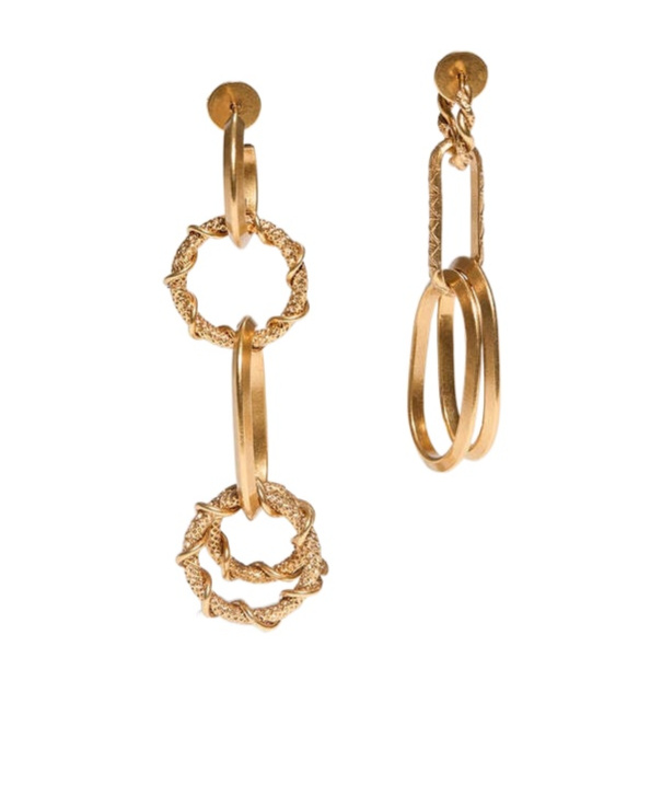 Dsquared2 Ring Chain Earrings In Yellow