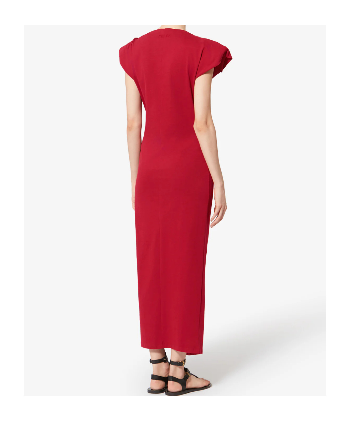 Isabel Marant Étoile Nadela Draped Slit Maxi Dress In Red