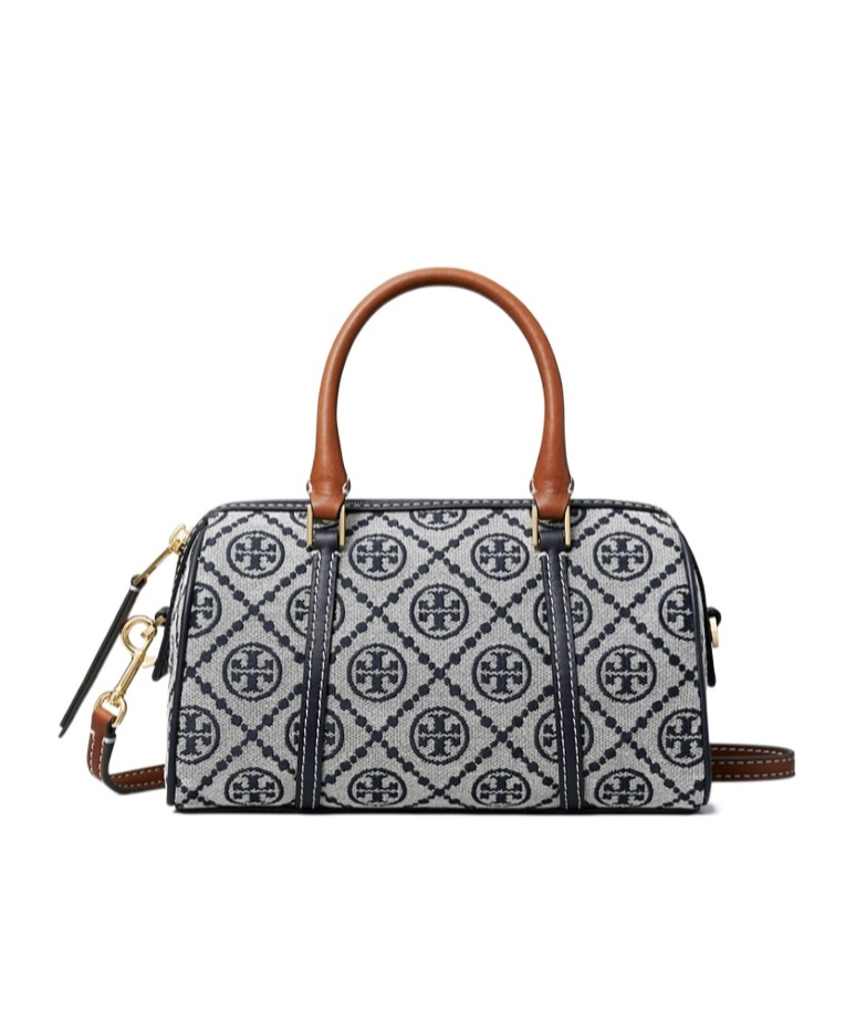 Tory Burch Mini T Monogram Barrel Crossbody Bag In Gray
