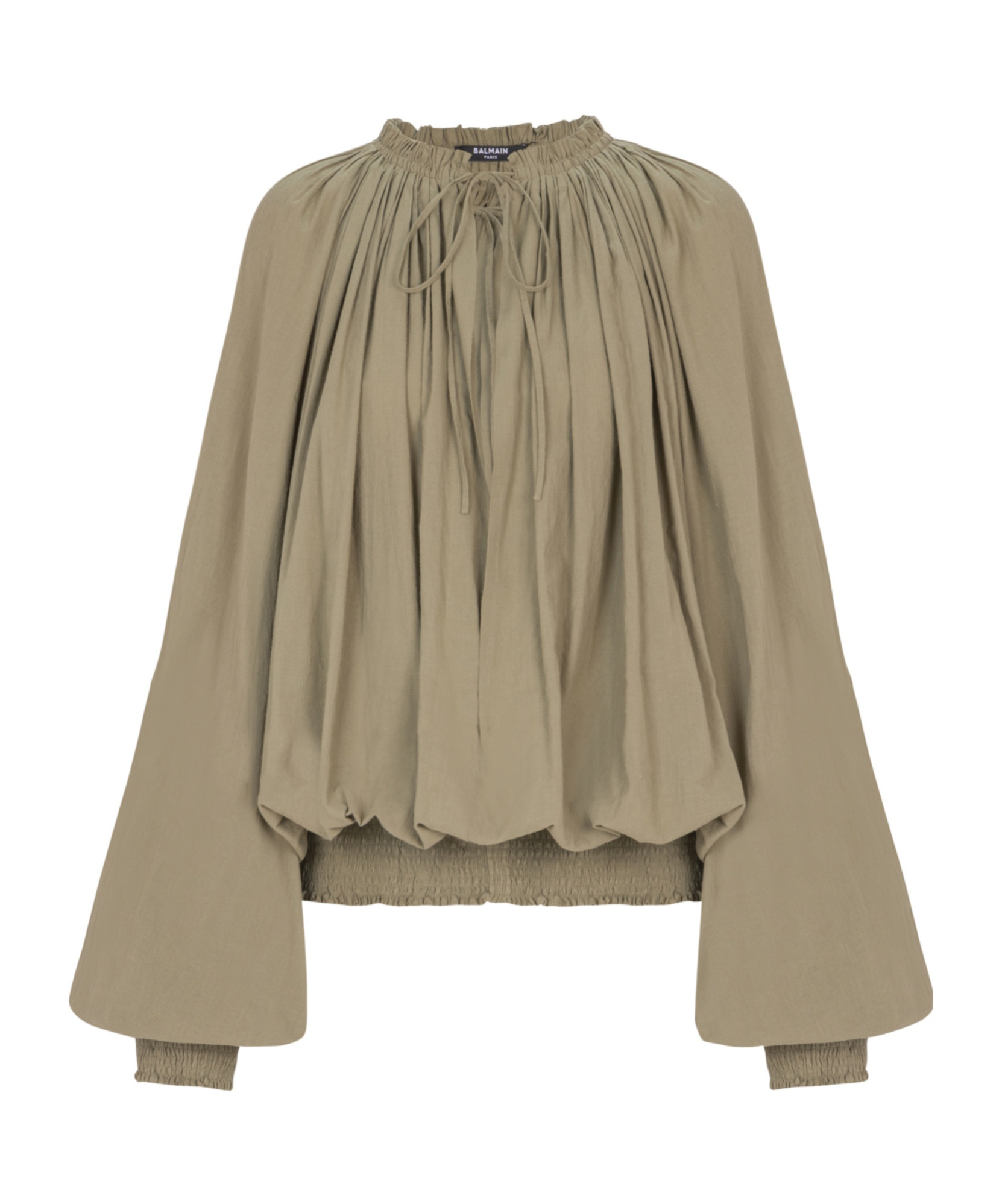 Balmain Cotton Blouse In Green