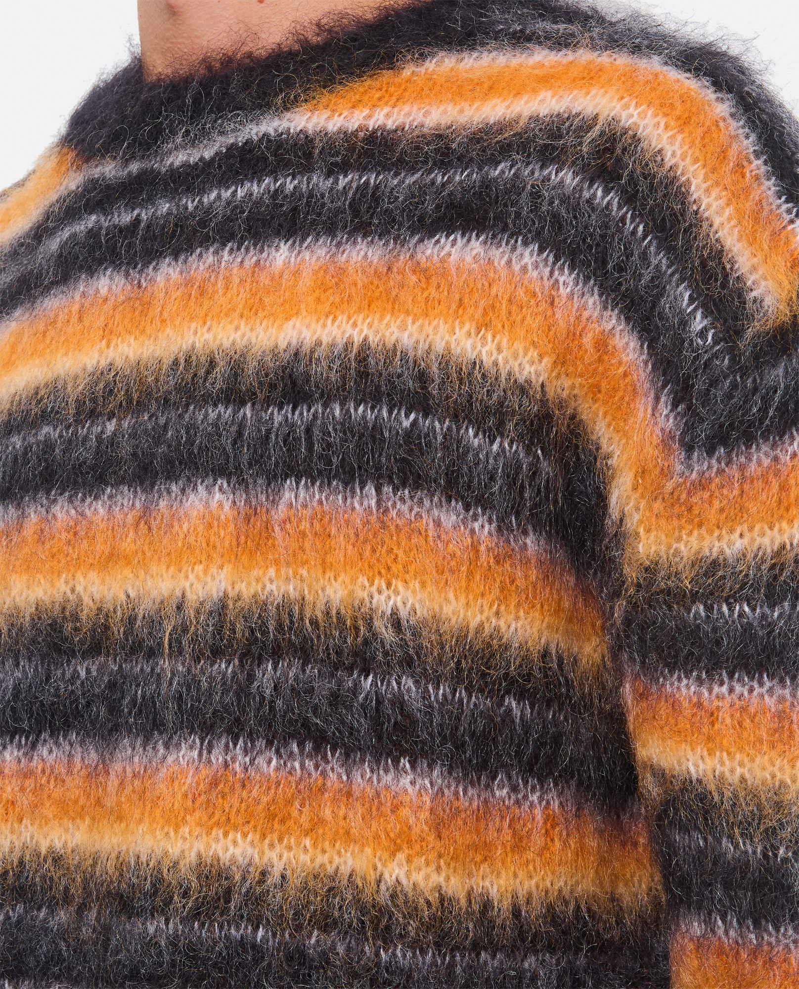 Shop Marni Striped Sweater In Black
