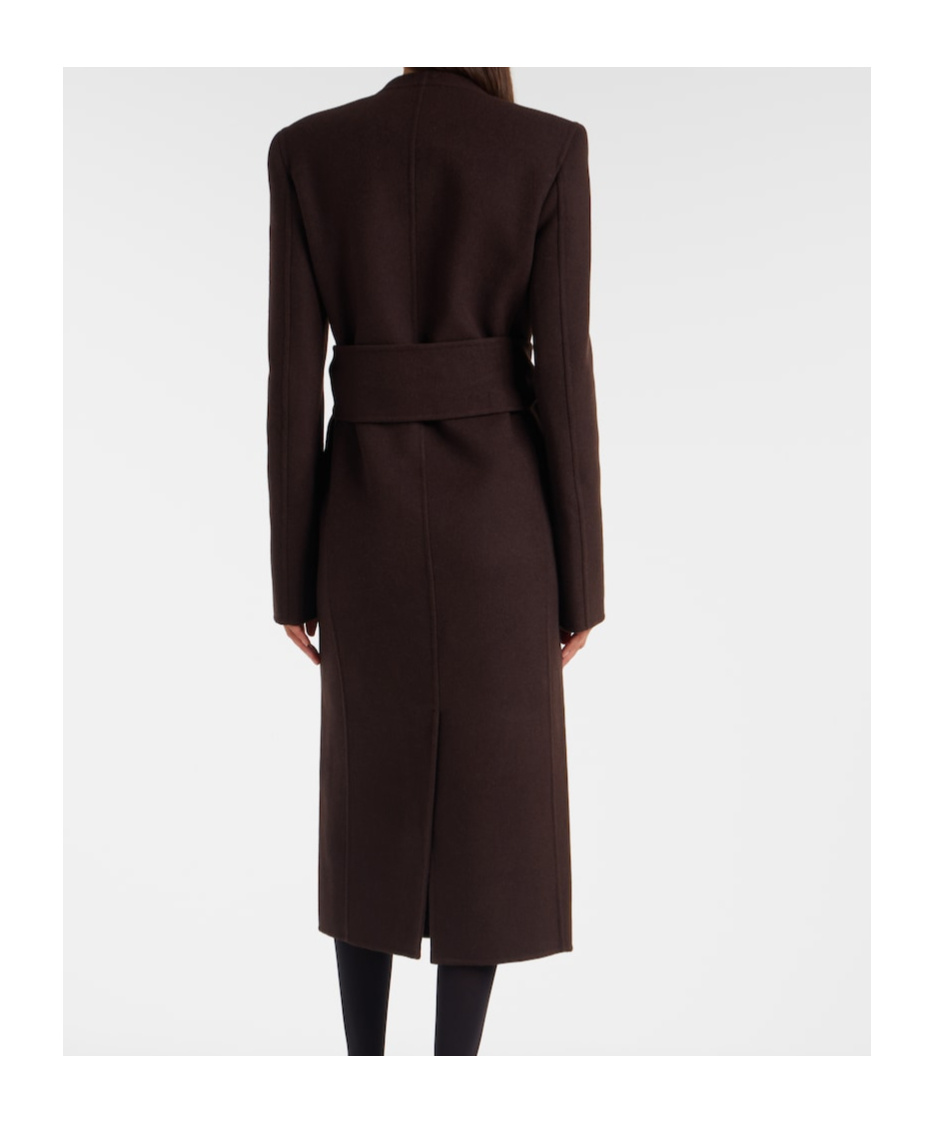 Khaite Jelson Wool Wrap Coat In Brown