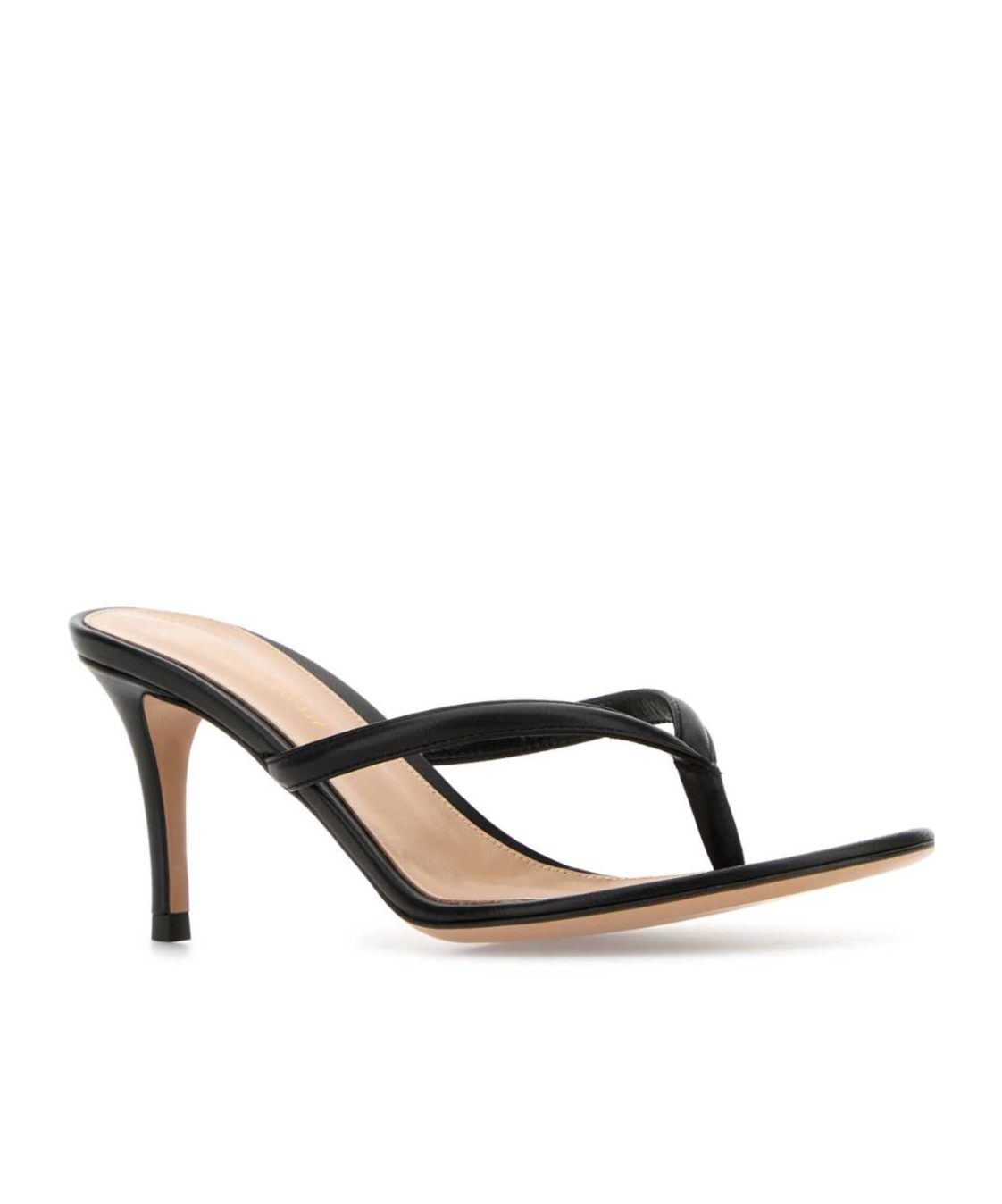 Gianvito Rossi Black Leather Calypso Thong Sandals