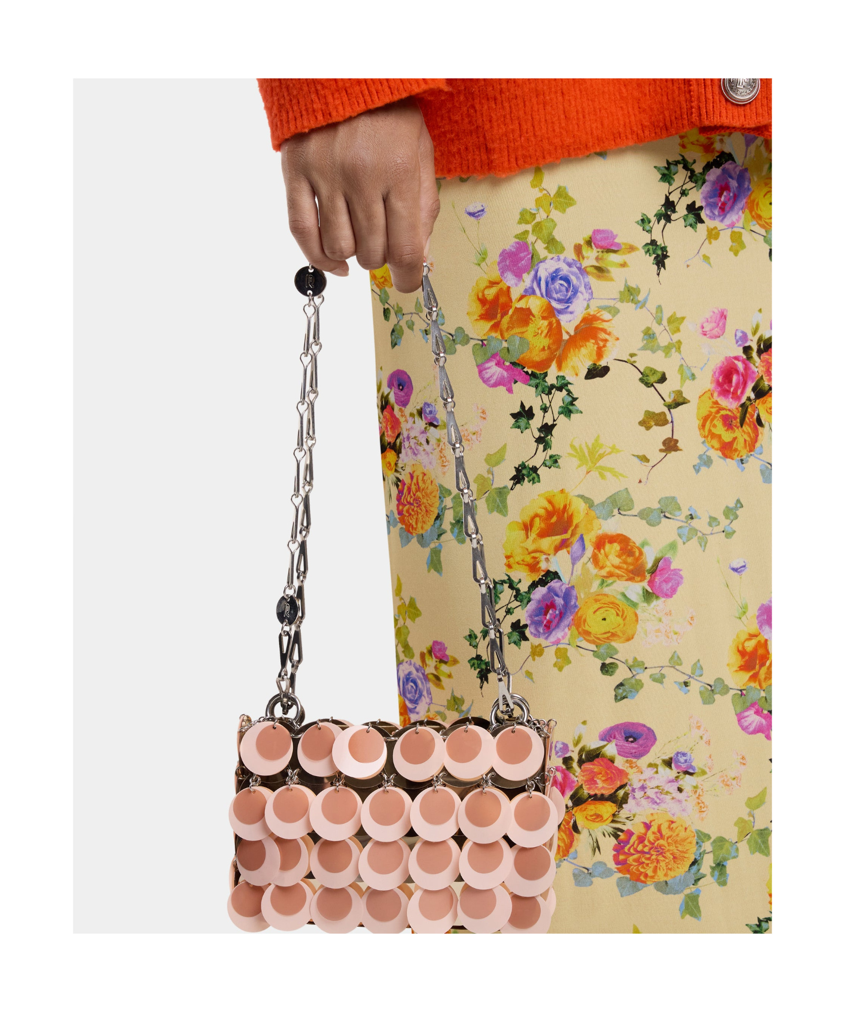 Rabanne Sparkle Nano Bag In Pink