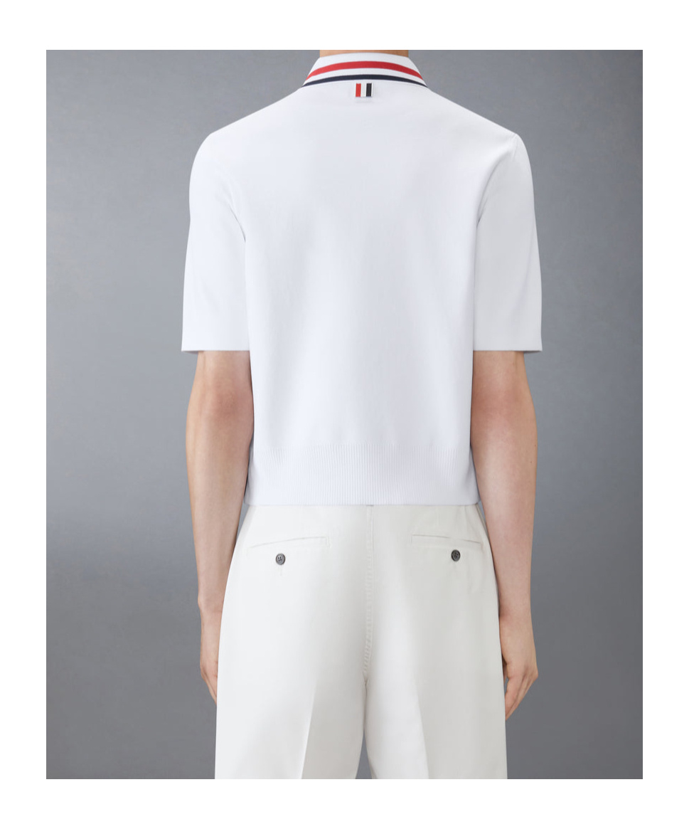 Thom Browne Short Sleeve Polo Shirt In White