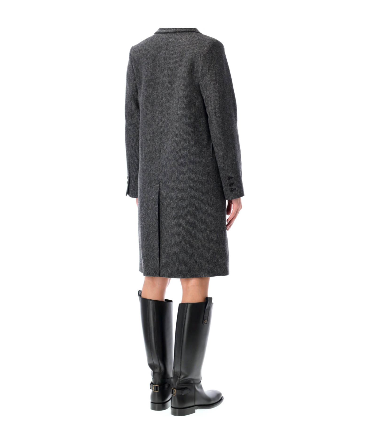Apc A.p.c. Ginny Wool Double-breasted Coat In Black