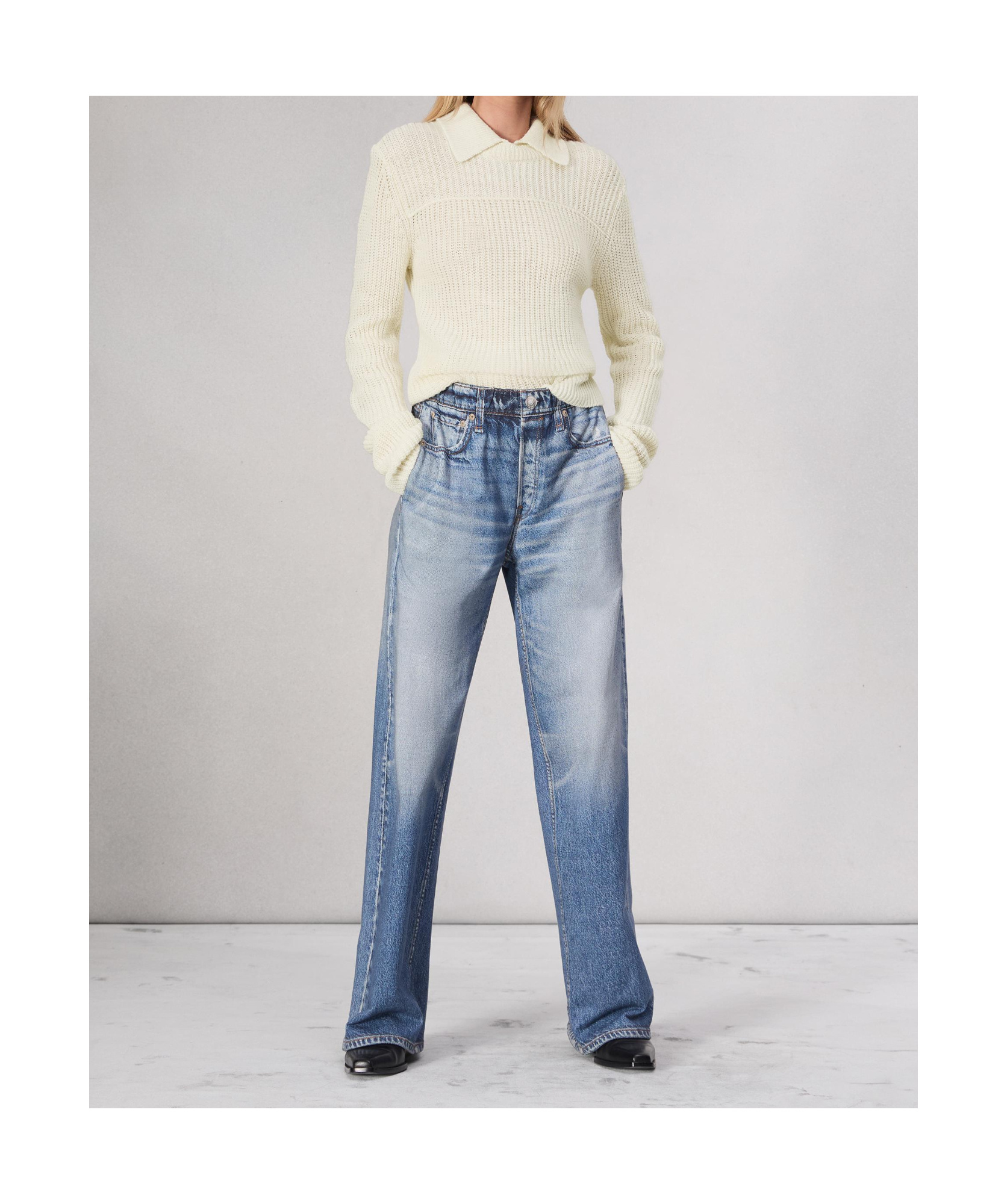 Rag & Bone Long-sleeved Sweater In Ivory