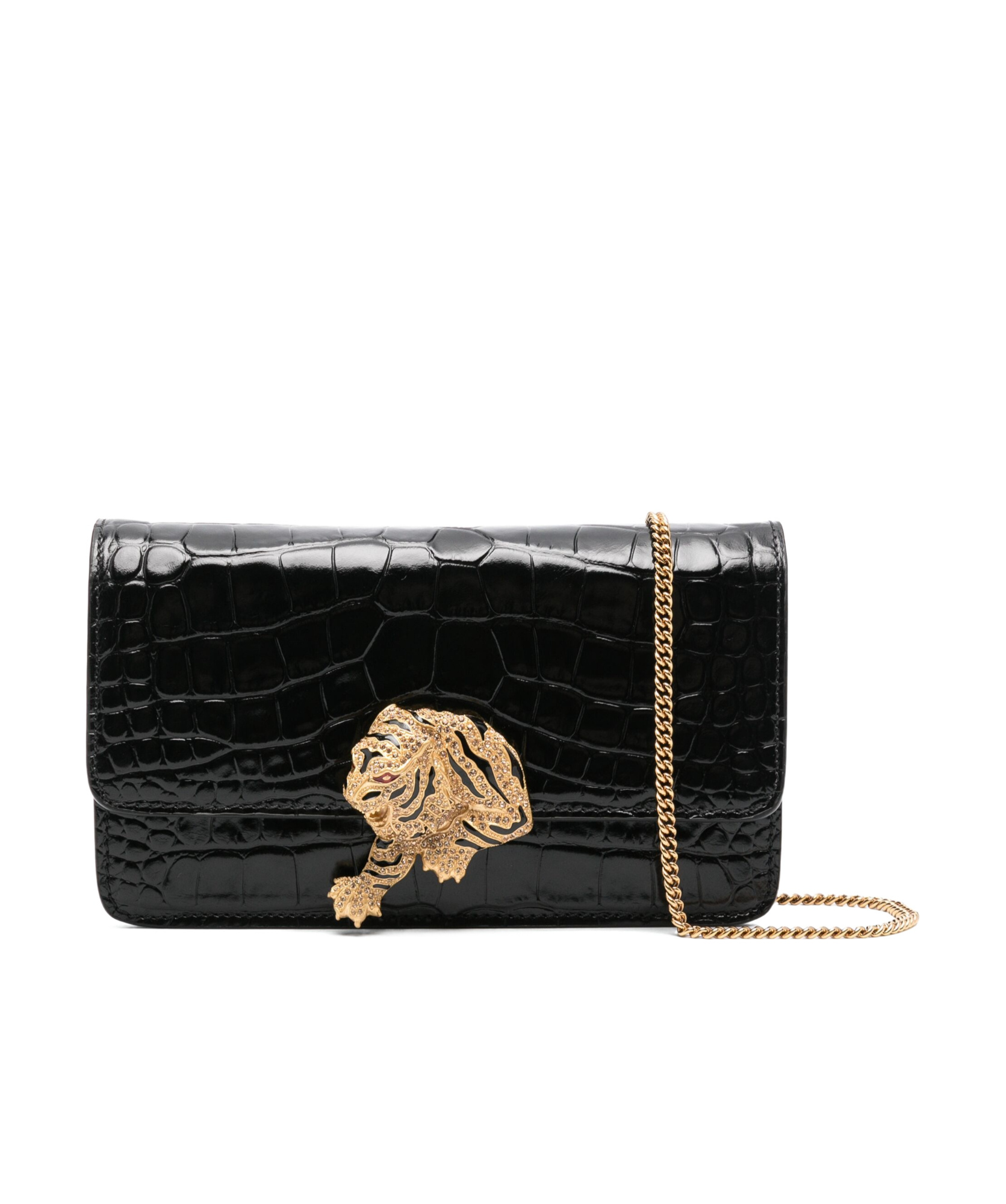 ROBERTO CAVALLI TIGER-PLAQUE CROSS BODY BAG 