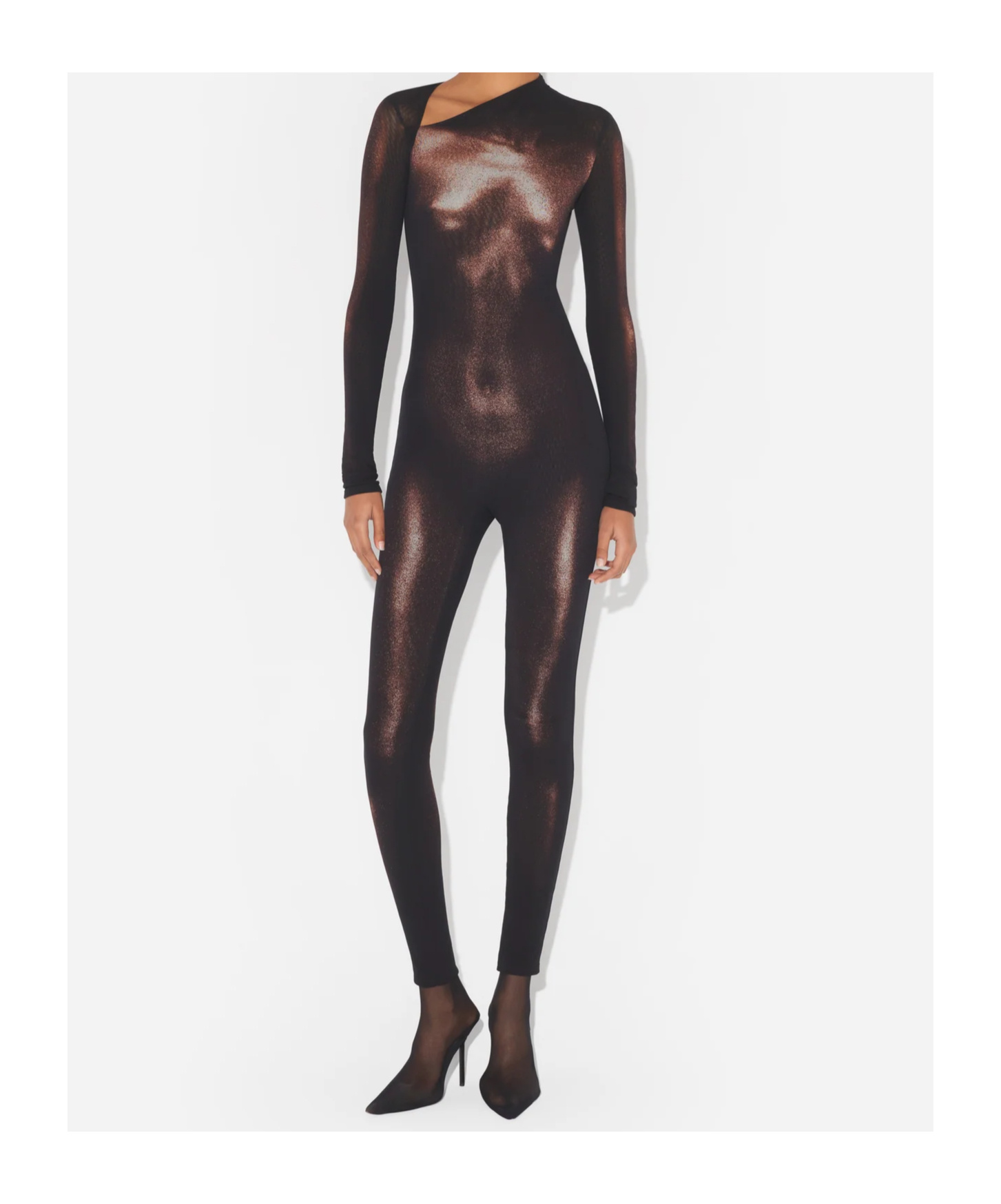 Jean Paul Gaultier Asymmetric Collar Romper In Black