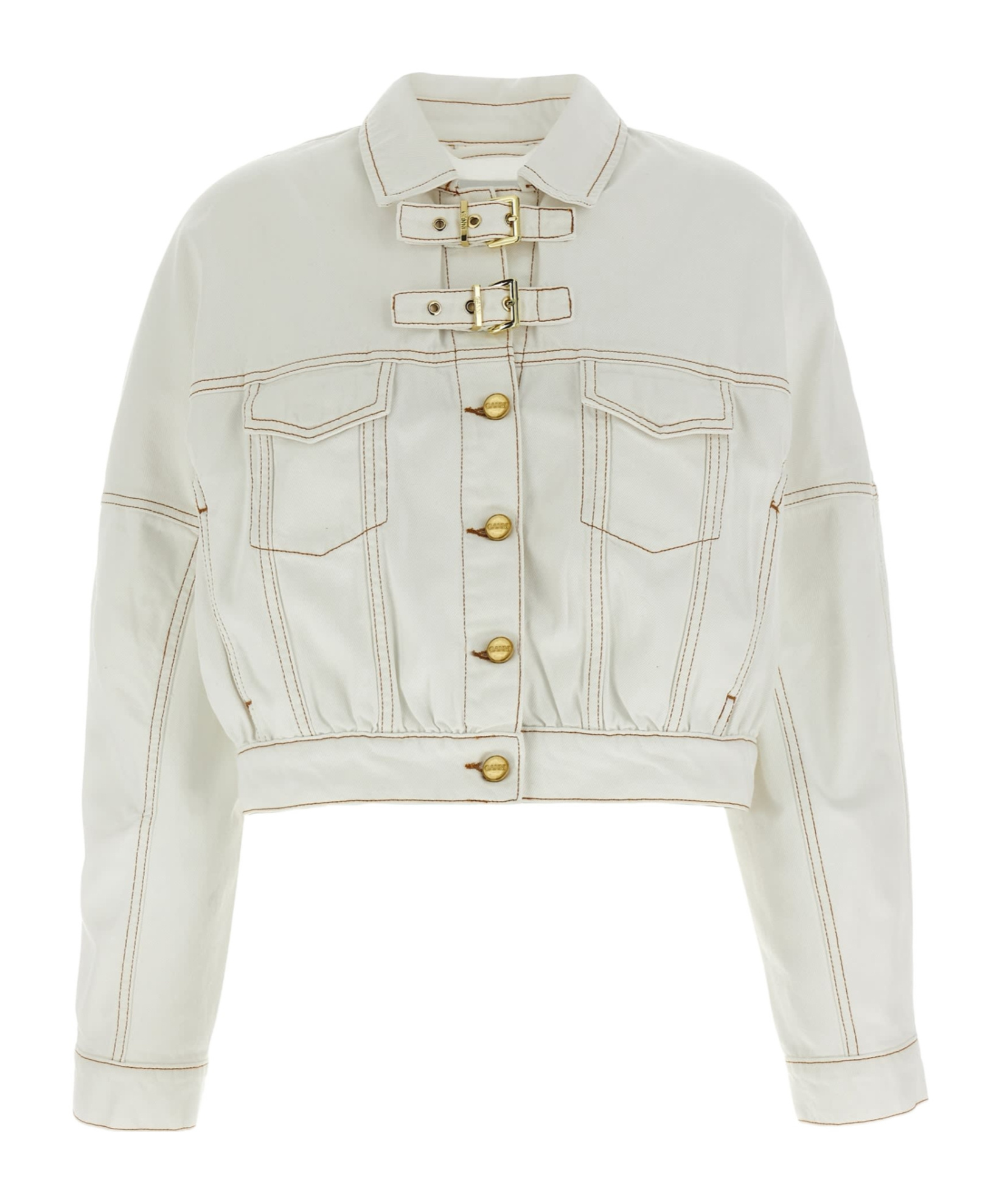 Ganni Denim Jacket Casual Jackets And Parka In White