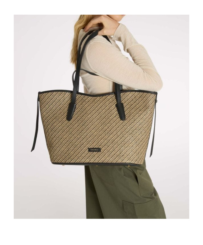 Coccinelle New Never Without Bag Bicolor Straw Large