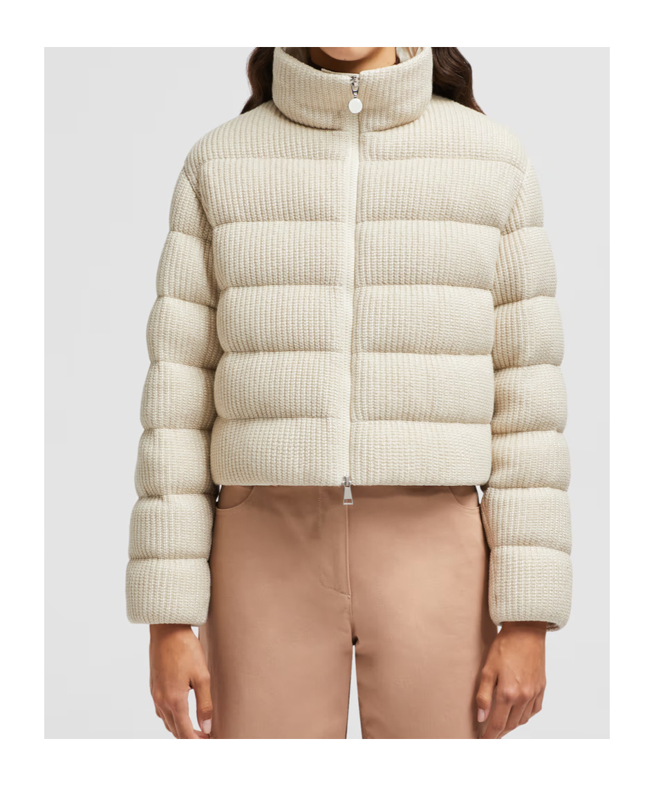 Moncler Gencay Snap Button Fastening Down Jacket In Nude
