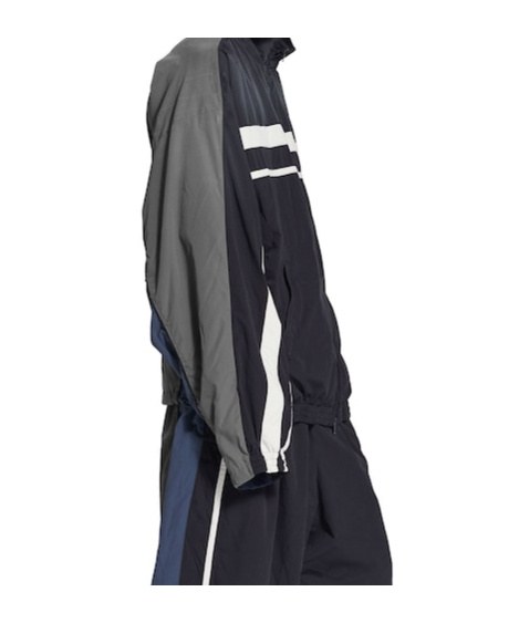 Balenciaga Men's 50/50 Tracksuit Jacket In Black Faded In Black
