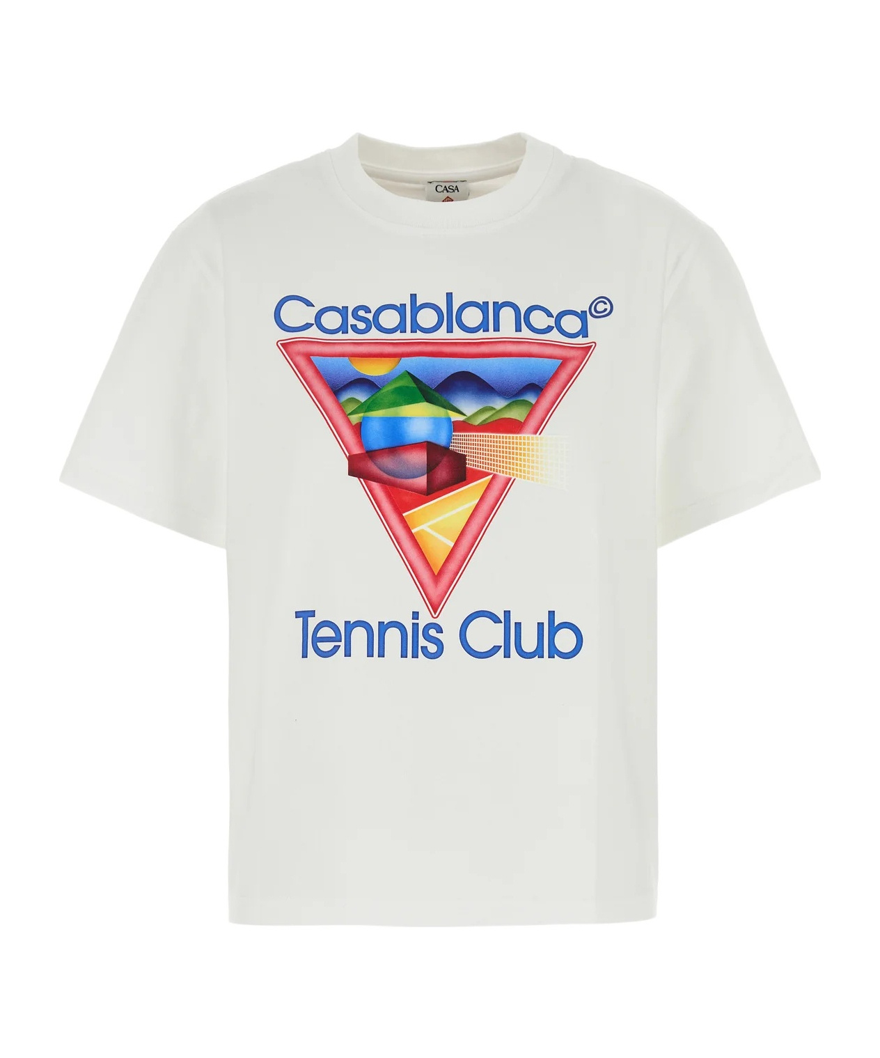 Casablanca Crew Neck Graphic Print Short Sleeves Top In White