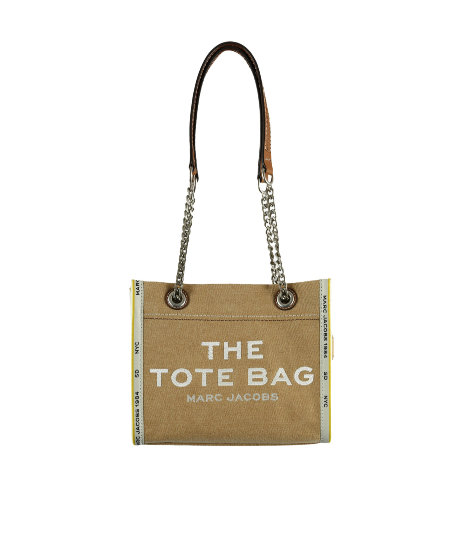 Marc Jacobs The Denim Chain Small Tote Bag In Brown